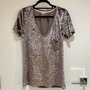 Dusty Rose Crushed Velvet Top by POL